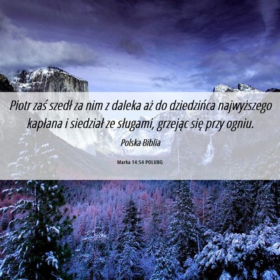 Picture 06 - Marka 14:54 POLUBG - Piotr zaś szedł za nim z daleka aż do - Bible Verse Picture