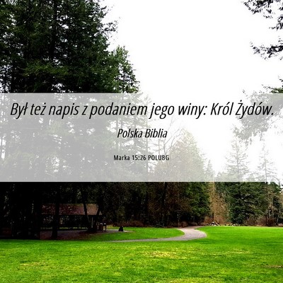 Picture 06 - Marka 15:26 POLUBG - Był też napis z podaniem jego winy: Król - Bible Verse Picture