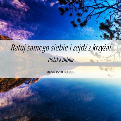Picture 06 - Marka 15:30 POLUBG - Ratuj samego siebie i zejdź z - Bible Verse Picture