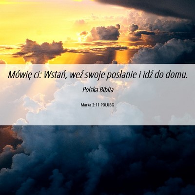 Picture 06 - Marka 2:11 POLUBG - Mówię ci: Wstań, weź swoje posłanie i idź - Bible Verse Picture
