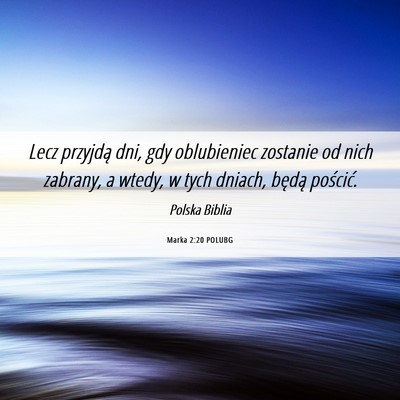 Picture 06 - Marka 2:20 POLUBG - Lecz przyjdą dni, gdy oblubieniec zostanie od - Bible Verse Picture