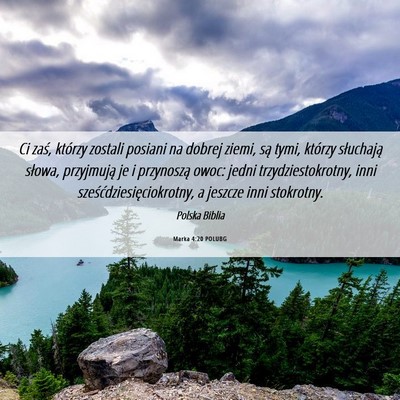 Picture 06 - Marka 4:20 POLUBG - Ci zaś, którzy zostali posiani na dobrej ziemi, - Bible Verse Picture