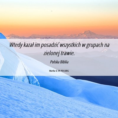 Picture 06 - Marka 6:39 POLUBG - Wtedy kazał im posadzić wszystkich w grupach na - Bible Verse Picture