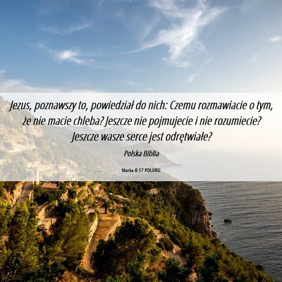 Picture 06 - Marka 8:17 POLUBG - Jezus, poznawszy to, powiedział do nich: Czemu - Bible Verse Picture