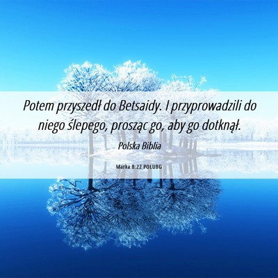 Picture 06 - Marka 8:22 POLUBG - Potem przyszedł do Betsaidy. I przyprowadzili do - Bible Verse Picture