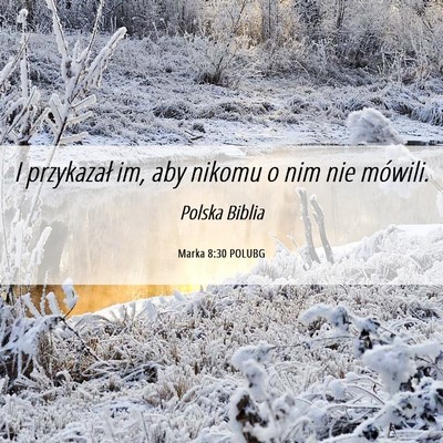 Picture 06 - Marka 8:30 POLUBG - I przykazał im, aby nikomu o nim nie - Bible Verse Picture