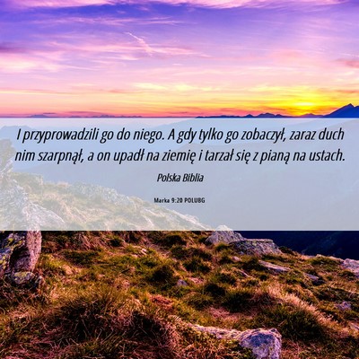 Picture 06 - Marka 9:20 POLUBG - I przyprowadzili go do niego. A gdy tylko go - Bible Verse Picture