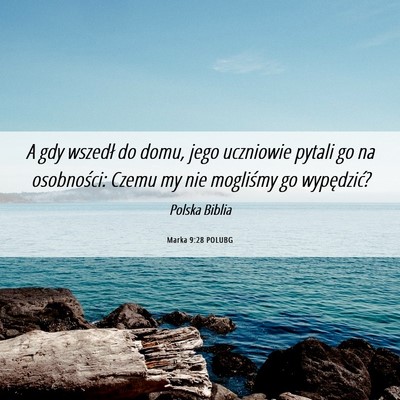 Picture 06 - Marka 9:28 POLUBG - A gdy wszedł do domu, jego uczniowie pytali go - Bible Verse Picture