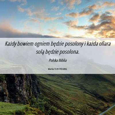 Picture 06 - Marka 9:49 POLUBG - Każdy bowiem ogniem będzie posolony i każda - Bible Verse Picture