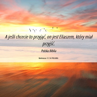 Picture 06 - Mateusza 11:14 POLUBG - A jeśli chcecie to przyjąć, on jest Eliaszem, - Bible Verse Picture