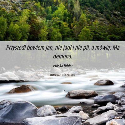 Picture 06 - Mateusza 11:18 POLUBG - Przyszedł bowiem Jan, nie jadł i nie pił, a - Bible Verse Picture