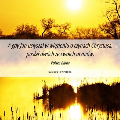 Picture 06 - Mateusza 11:2 POLUBG - A gdy Jan usłyszał w więzieniu o czynach - Bible Verse Picture
