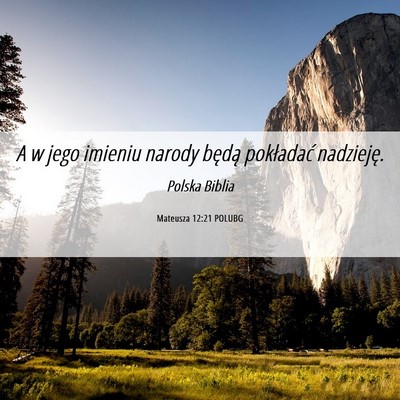 Picture 06 - Mateusza 12:21 POLUBG - A w jego imieniu narody będą pokładać - Bible Verse Picture