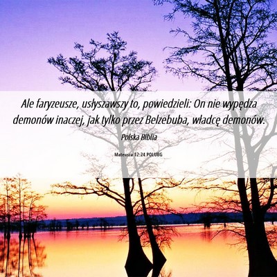Picture 06 - Mateusza 12:24 POLUBG - Ale faryzeusze, usłyszawszy to, powiedzieli: On - Bible Verse Picture