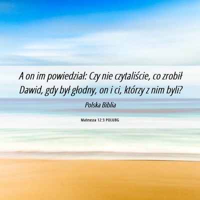 Picture 06 - Mateusza 12:3 POLUBG - A on im powiedział: Czy nie czytaliście, co - Bible Verse Picture