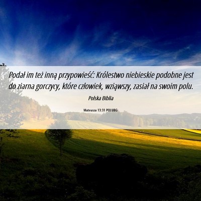 Picture 06 - Mateusza 13:31 POLUBG - Podał im też inną przypowieść: Królestwo - Bible Verse Picture