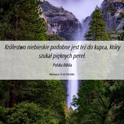 Picture 06 - Mateusza 13:45 POLUBG - Królestwo niebieskie podobne jest też do kupca, - Bible Verse Picture