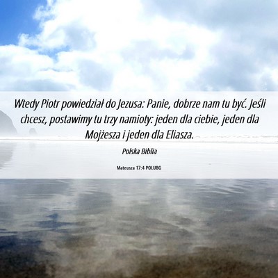 Picture 06 - Mateusza 17:4 POLUBG - Wtedy Piotr powiedział do Jezusa: Panie, dobrze - Bible Verse Picture