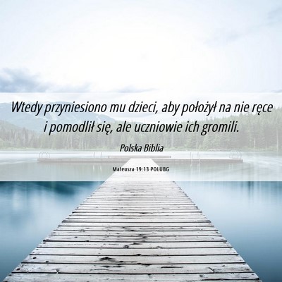 Picture 06 - Mateusza 19:13 POLUBG - Wtedy przyniesiono mu dzieci, aby położył na - Bible Verse Picture