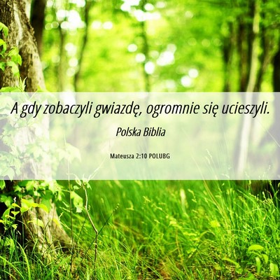 Picture 06 - Mateusza 2:10 POLUBG - A gdy zobaczyli gwiazdę, ogromnie się - Bible Verse Picture