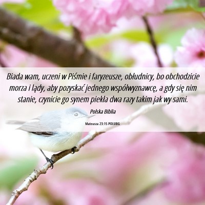 Picture 06 - Mateusza 23:15 POLUBG - Biada wam, uczeni w Piśmie i faryzeusze, - Bible Verse Picture