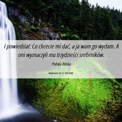 Picture 06 - Mateusza 26:15 POLUBG - I powiedział: Co chcecie mi dać, a ja wam go - Bible Verse Picture