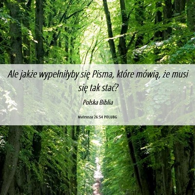 Picture 06 - Mateusza 26:54 POLUBG - Ale jakże wypełniłyby się Pisma, które - Bible Verse Picture