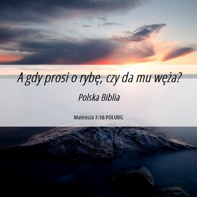 Picture 06 - Mateusza 7:10 POLUBG - A gdy prosi o rybę, czy da mu - Bible Verse Picture