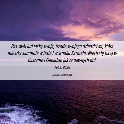 Picture 06 - Micheasza 7:14 POLUBG - Paś swój lud laską swoją, trzodę swojego - Bible Verse Picture