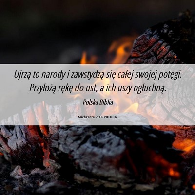 Picture 06 - Micheasza 7:16 POLUBG - Ujrzą to narody i zawstydzą się całej swojej - Bible Verse Picture