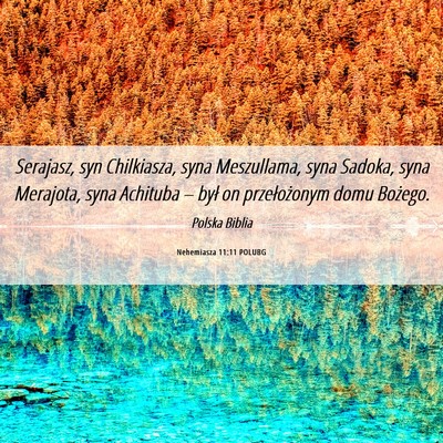 Picture 06 - Nehemiasza 11:11 POLUBG - Serajasz, syn Chilkiasza, syna Meszullama, syna - Bible Verse Picture