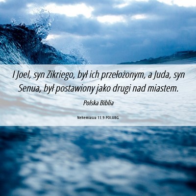 Picture 06 - Nehemiasza 11:9 POLUBG - I Joel, syn Zikriego, był ich przełożonym, a - Bible Verse Picture