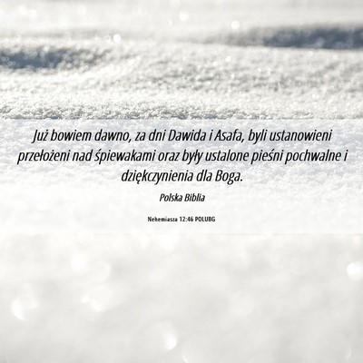 Picture 06 - Nehemiasza 12:46 POLUBG - Już bowiem dawno, za dni Dawida i Asafa, byli - Bible Verse Picture