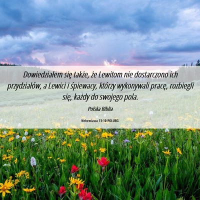 Picture 06 - Nehemiasza 13:10 POLUBG - Dowiedziałem się także, że Lewitom nie - Bible Verse Picture