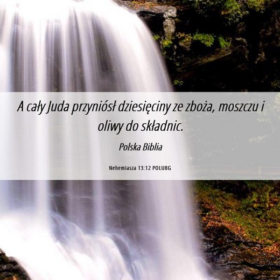 Picture 06 - Nehemiasza 13:12 POLUBG - A cały Juda przyniósł dziesięciny ze zboża, - Bible Verse Picture