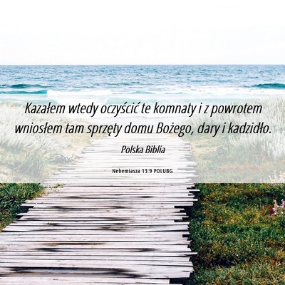 Picture 06 - Nehemiasza 13:9 POLUBG - Kazałem wtedy oczyścić te komnaty i z powrotem - Bible Verse Picture