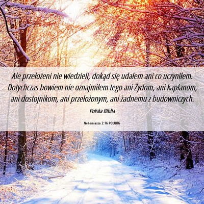 Picture 06 - Nehemiasza 2:16 POLUBG - Ale przełożeni nie wiedzieli, dokąd się - Bible Verse Picture