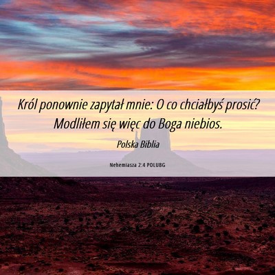 Picture 06 - Nehemiasza 2:4 POLUBG - Król ponownie zapytał mnie: O co chciałbyś - Bible Verse Picture