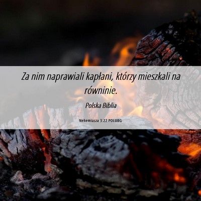 Picture 06 - Nehemiasza 3:22 POLUBG - Za nim naprawiali kapłani, którzy mieszkali na - Bible Verse Picture