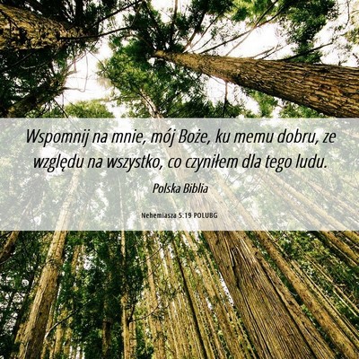 Picture 06 - Nehemiasza 5:19 POLUBG - Wspomnij na mnie, mój Boże, ku memu dobru, ze - Bible Verse Picture