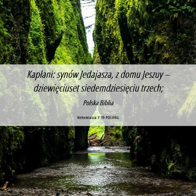 Picture 06 - Nehemiasza 7:39 POLUBG - Kapłani: synów Jedajasza, z domu Jeszuy – - Bible Verse Picture