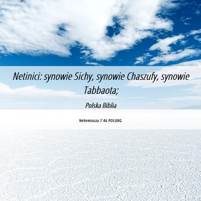 Picture 06 - Nehemiasza 7:46 POLUBG - Netinici: synowie Sichy, synowie Chaszufy, - Bible Verse Picture