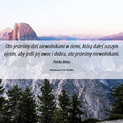 Picture 06 - Nehemiasza 9:36 POLUBG - Oto jesteśmy dziś niewolnikami w ziemi, którą - Bible Verse Picture