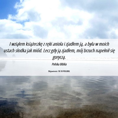 Picture 06 - Objawienie 10:10 POLUBG - I wziąłem książeczkę z ręki anioła i - Bible Verse Picture