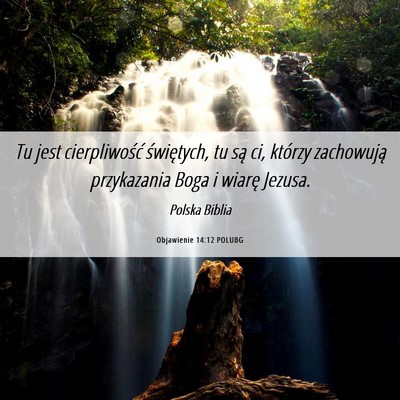 Picture 06 - Objawienie 14:12 POLUBG - Tu jest cierpliwość świętych, tu są ci, - Bible Verse Picture