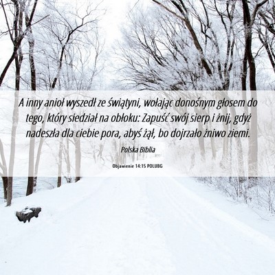 Picture 06 - Objawienie 14:15 POLUBG - A inny anioł wyszedł ze świątyni, wołając - Bible Verse Picture