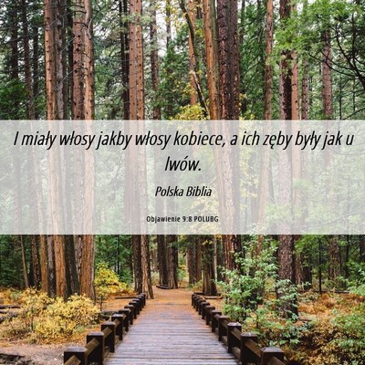 Picture 06 - Objawienie 9:8 POLUBG - I miały włosy jakby włosy kobiece, a ich zęby - Bible Verse Picture