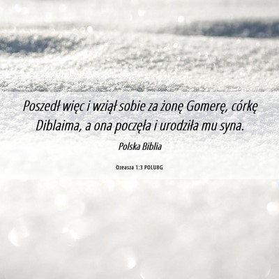 Picture 06 - Ozeasza 1:3 POLUBG - Poszedł więc i wziął sobie za żonę Gomerę, - Bible Verse Picture