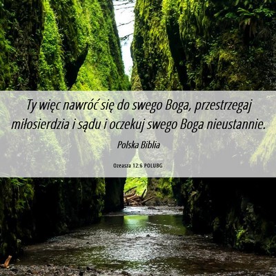Picture 06 - Ozeasza 12:6 POLUBG - Ty więc nawróć się do swego Boga, - Bible Verse Picture