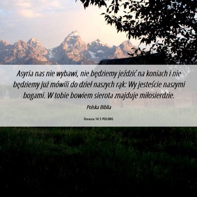 Picture 06 - Ozeasza 14:3 POLUBG - Asyria nas nie wybawi, nie będziemy jeździć na - Bible Verse Picture